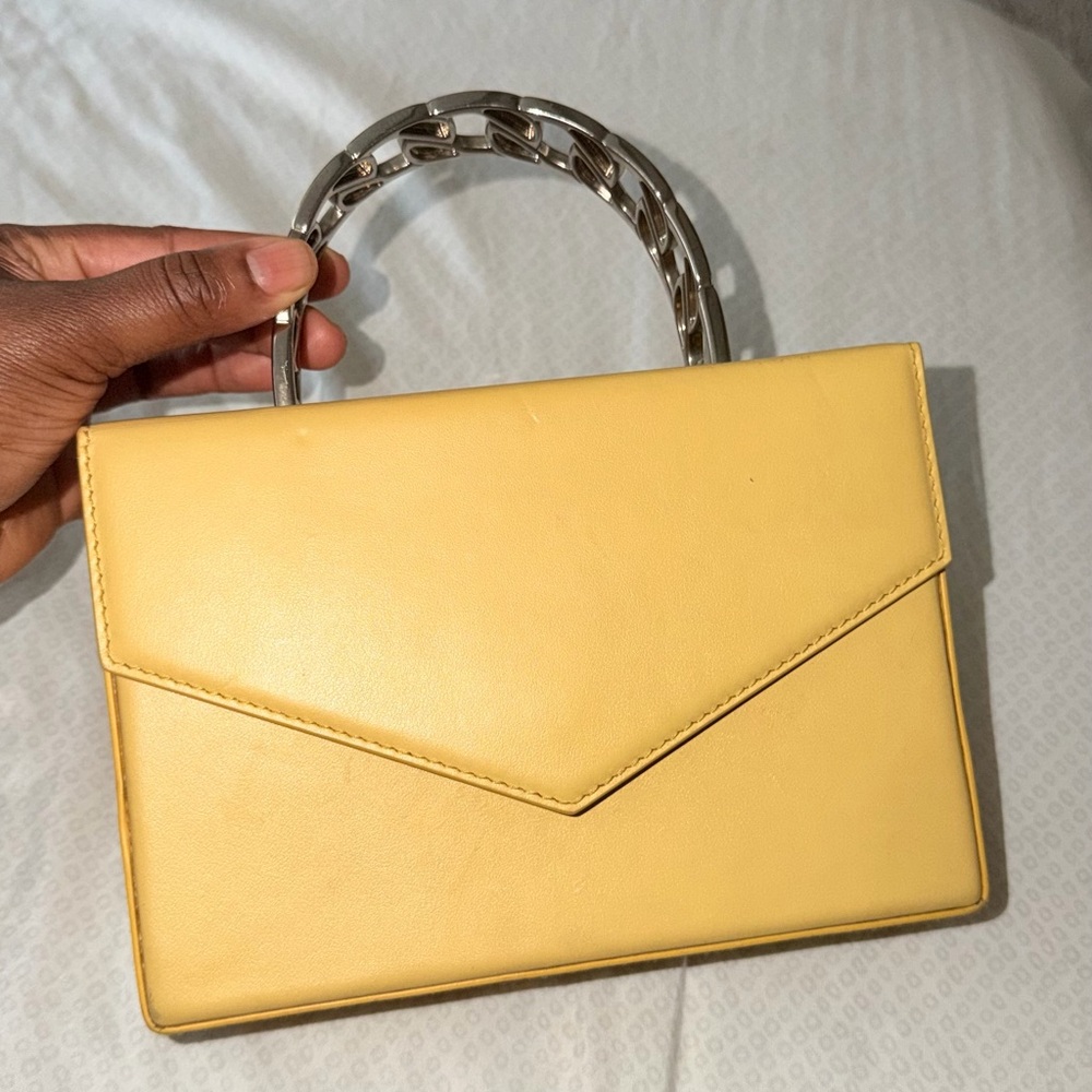 SOLD Amina muaddi yellow clutch